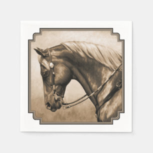 Western Ranch Horse Old Photo Sepia Pappersservett