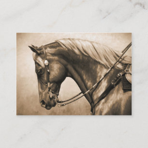 Western Ranch Horse Old Photo Sepia Visitkort