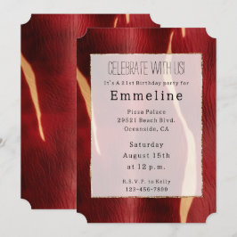 Western Red Cream Cowhide Inbjudningar