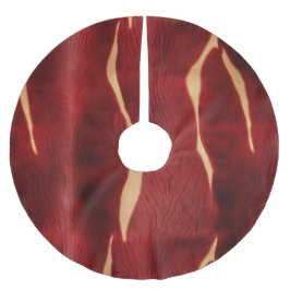 Western Red Cream Cowhide Julgransmatta Borstad Polyester