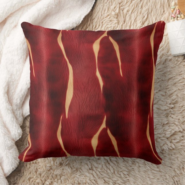 Western Red Cream Cowhide Kudde (Filt)