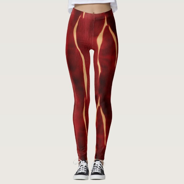 Western Red Cream Cowhide Leggings (Framsida)