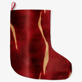 Western Red Cream Cowhide Stor Julstrumpa