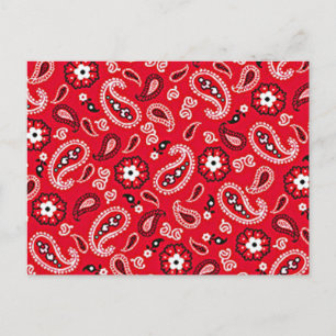 Western Red Paisley Vykort