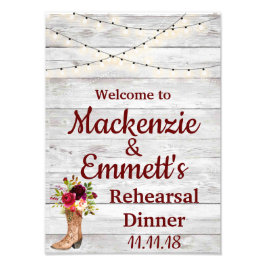 Western repetitionsskylt för Rustic Land Boho  Reh Fototryck