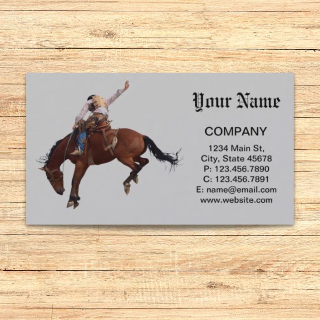 Western rida RodeoCowboy för land Visitkort (Country Western horseback Riding Rodeo Cowboy Business Card)