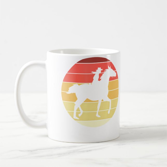 Western Riding Horses Girls Women Kaffemugg (Vänster)