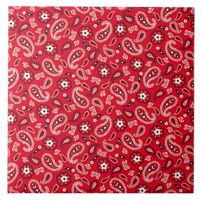 Western röd populär design kakelplatta (Framsidan)