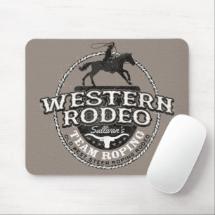 Western Rodeo ADD NAMN Gammala västern Steer Ropin Musmatta