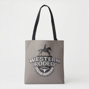 Western Rodeo ADD NAMN Gammala västern Steer Ropin Tygkasse