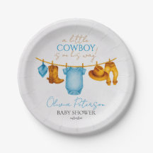 Western Rodeo Baby Shower Tallrikar för Pojkar