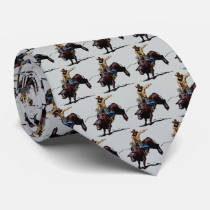 Western Rodeo Bull Riding Manar Necktie Slips