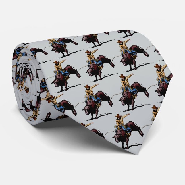 Western Rodeo Bull Riding Manar Necktie Slips (Rullad)