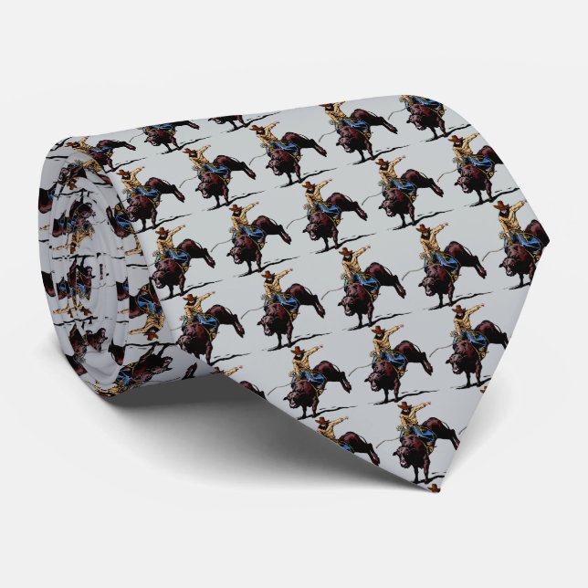 Western Rodeo Bull Riding Manar Necktie Slips (Rullad)