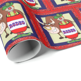 Western Rodeo Clown Barrel och Bull Presentpapper