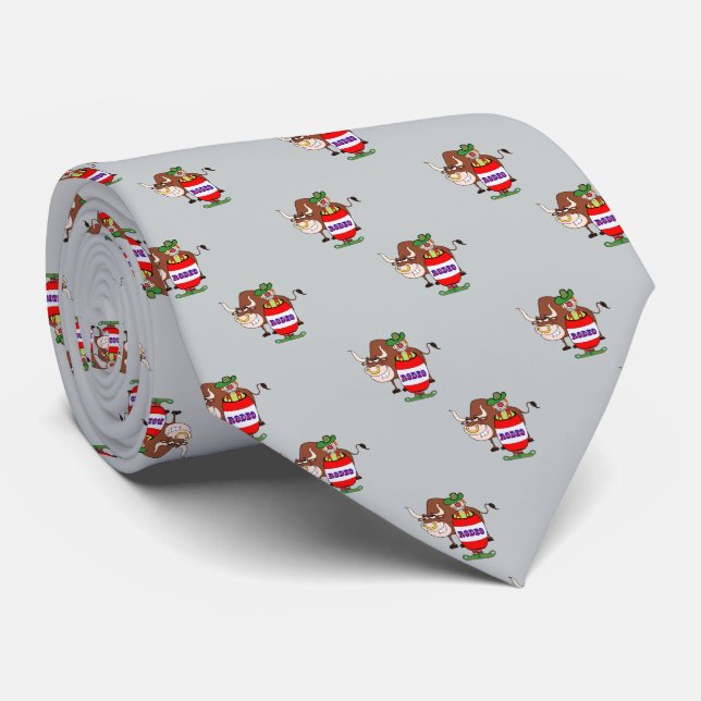 Western Rodeo Clown in Barrel och Bull Small Print Slips (Rullad)
