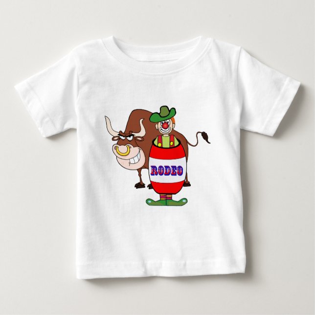 Western Rodeo Clown och tjur Tee Shirt (Framsida)