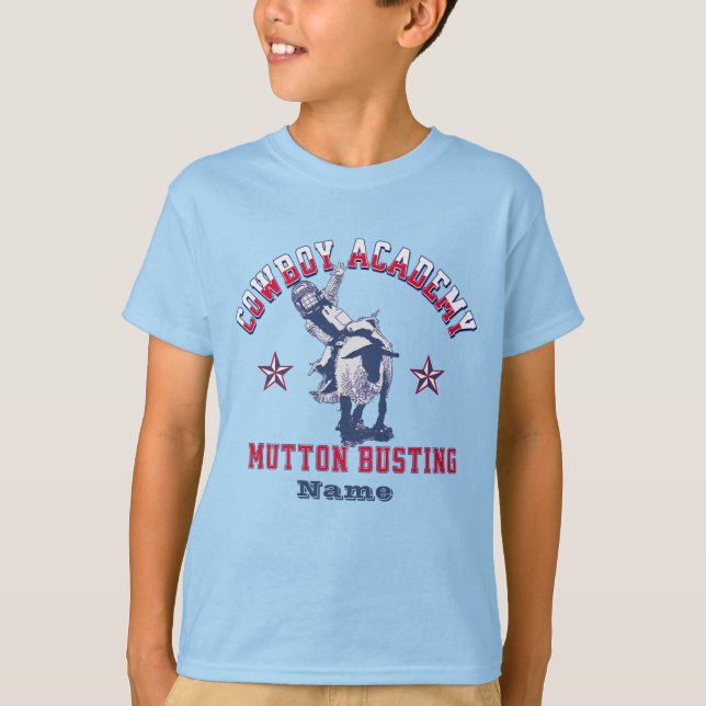 Western Rodeo Cowboy Academy Mutton Busting Anpass T Shirt (Framsida)
