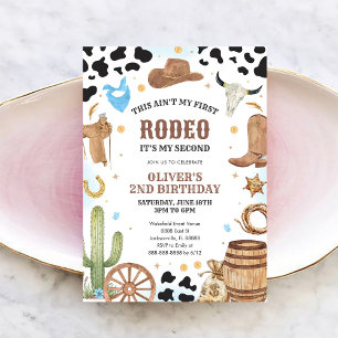 Western Rodeo Cowboy Andra Rodeo 2-års födelsedag Inbjudningar