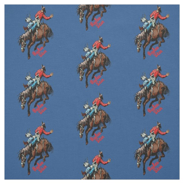 Western Rodeo Cowboy Bareback Bronc Horse Rider Tyg (Provkarta)