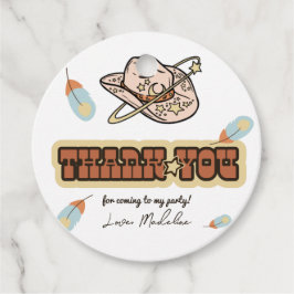 Western Rodeo Cowboy Birthday Circle Tack Märkre Gåvor Etiketter