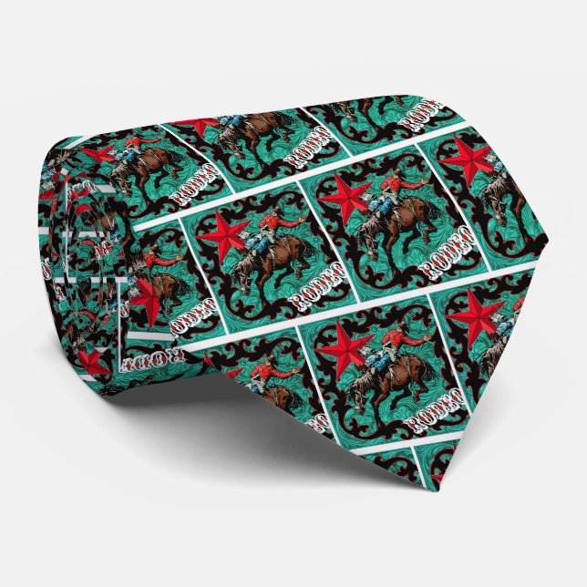 Western Rodeo Cowboy Bronc Rider Necktie Slips (Rullad)