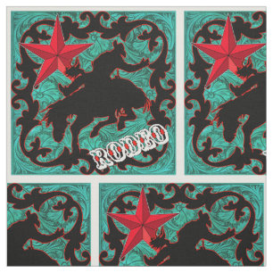 Western Rodeo Cowboy Bronc Riding Faux Leather Tyg