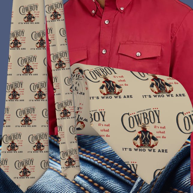 Western Rodeo Cowboy Bucking Horse Det är vem vi ä Slips (Western Rodeo Cowboy Men's Necktie with Cowboy Quote)