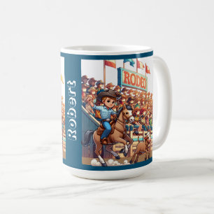 Western Rodeo Cowboy Calf Roping Anpassningsbar Kaffemugg