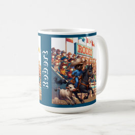 Western Rodeo Cowboy Calf Roping Anpassningsbar Kaffemugg