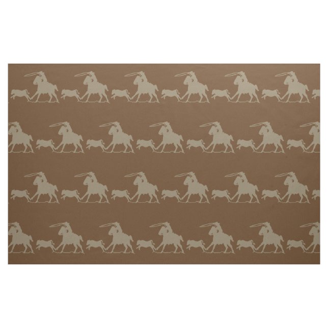 Western Rodeo Cowboy Calf Roping Tyg (Fat Quarter)