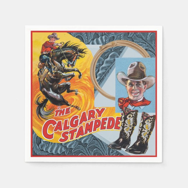 Western Rodeo Cowboy Collage Print Party Pappersservett (Framsidan)