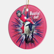 Western Rodeo Cowboy Cowgirl Mutton Busting