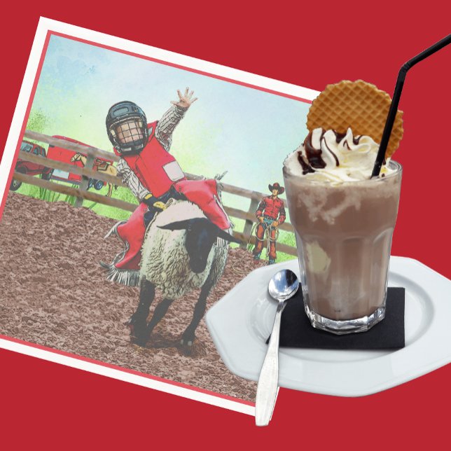 Western Rodeo Cowboy Cowgirl Mutton Busting Pappersservett (Skapare uppladdad)