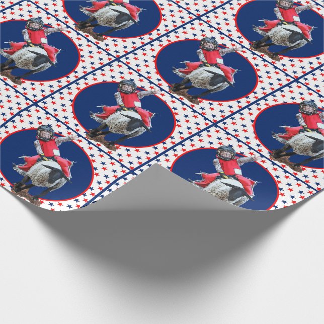 Western Rodeo Cowboy Cowgirl Mutton Busting Presentpapper (Hörn)