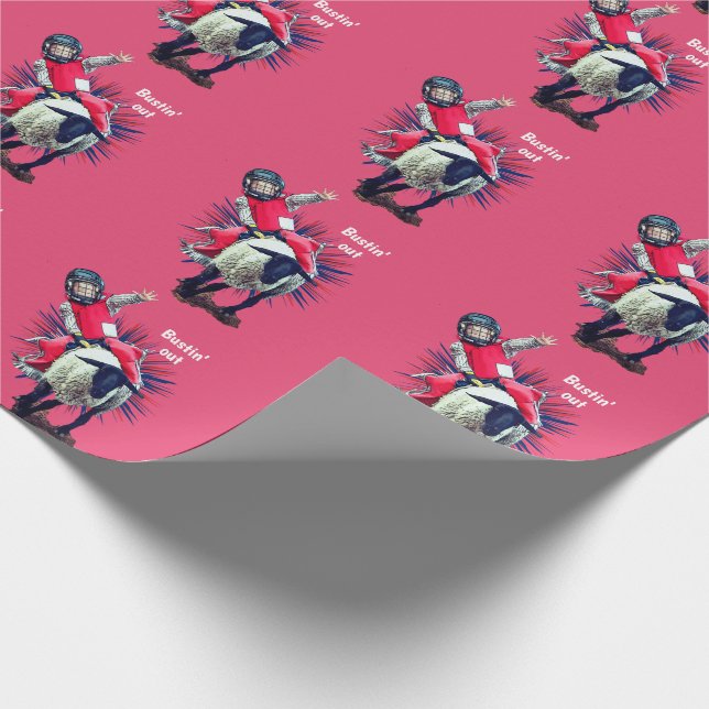 Western Rodeo Cowboy Cowgirl Mutton Busting Presentpapper (Hörn)