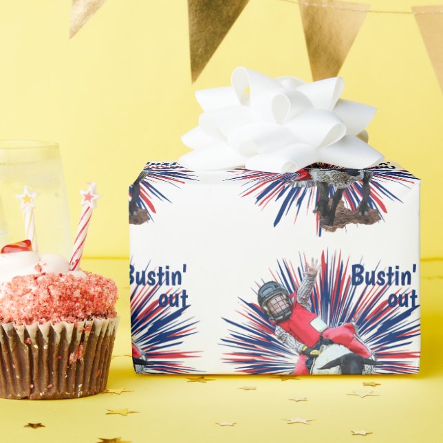 Western Rodeo Cowboy Cowgirl Mutton Busting Presentpapper (Födelsedagsfest)