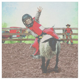 Western Rodeo Cowboy Cowgirl Mutton Busting Tyg
