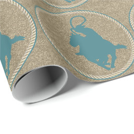 Western Rodeo Cowboy Cowgirl på hästskotling Presentpapper