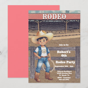 Western Rodeo Cowboy/Cowgirl Personlig Birthday Inbjudningar