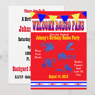 Western Rodeo Cowboy eller Cowgirl Party Inbjudningar