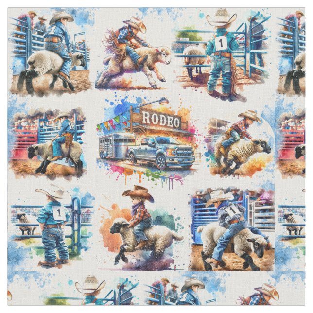Western Rodeo Cowboy Kids Mutton Busting Tyg (Närbild)