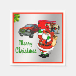 Western Rodeo Cowboy Lastbil Trailer juljul Pappersservett