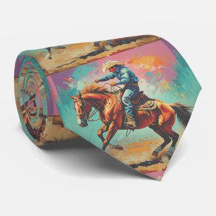 Western Rodeo Cowboy på häst som är Bucking Slips