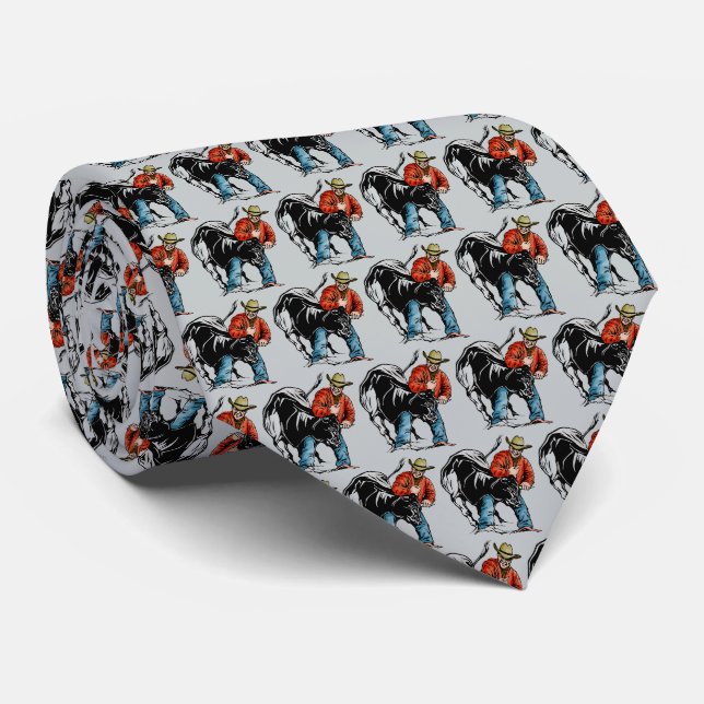 Western Rodeo Cowboy Steer Wrestling Manar Necktie Slips (Rullad)