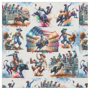 Western Rodeo Cowboy tjur ridning event Tyg