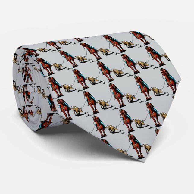Western Rodeo Cowboyteam Roping Manar Necktie Slips (Rullad)