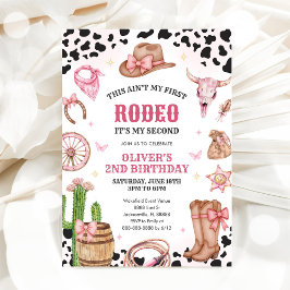Western Rodeo Cowgirl Andra Rodeo 2-års Födelsedag Inbjudningar