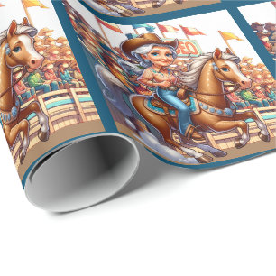 Western Rodeo Cowgirl Barrel Tävla Presentpapper
