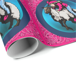 Western Rodeo Cowgirl på Sheep Mutton Bustin' Presentpapper